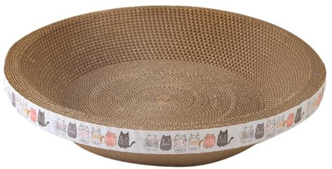 Rascador redondo para gatos – Tabla rascador para gatos – Cama – Tablas para rascar gatos ovaladas Cuenco Nido – 2 en 1 – Camas rascadoras para gatos de cartón – Muebles para gatos Árbol rascador para