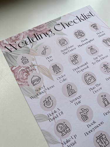 Wedding Checklist Scratch Off Poster/Engagement Gift/Wedding Planner (Rose Gold Scratch Off)
