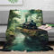 Dampfzug Retro-Zug Bedruckte Weiche Wolldecke, Matratze, Sofa, Reiseautositz, Warme Decke Für Die Inneneinrichtung Kinder Erwachsene 50x60inch(127x152cm)