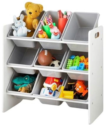 Dylex Kid’s Storage Unit Toy Organiser with 9 Removable Plastic Bins