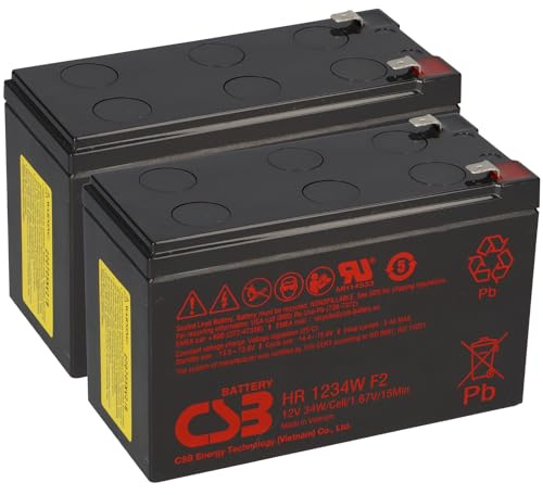 CSB-SCD33 kompatibler Akkusatz für APC RBC33 2×12V 9Ah Bleiakku Ersatzbatterie für Back-UPS RS BR1500i Smart-UPS SC1000i
