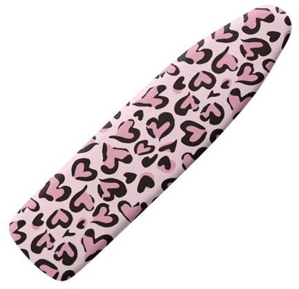 TOADDMOS Pink Leopard Print Elasticated Ironing Board Cover,Universal Ironing Board Covers,Easy Fit and Heat Resistant