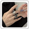 Wendalern Gothic Spinne Ringe Halloween Schwarz Silber Spinne Angabe Ringe Einstellbar Opal Spinne Offen Band Ringe Schmuck Ringe Kostüm Party Geschenke Für Frauen Und Mädchen