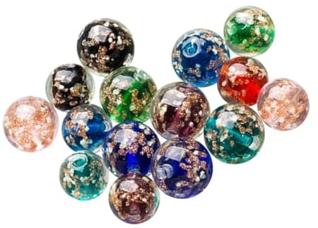 TOPPERFUN 40pcs 12mm Glow in The Dark Glass Beads Mixed Colors for Jewelry Making DIY Crafting Spacer Beads Suitable for Bracelets Anklets Necklaces