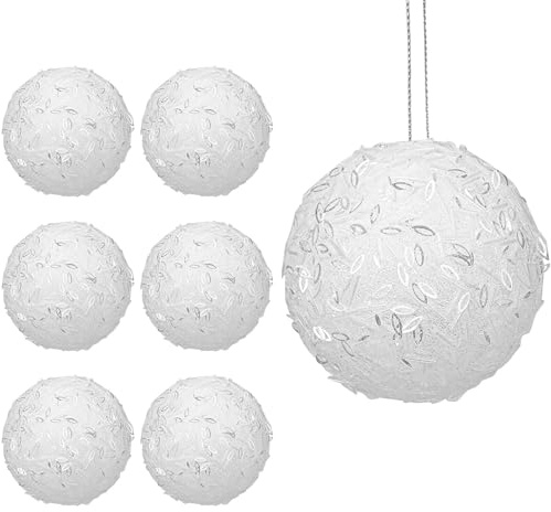 Hollyone 10cm Große Weihnachtskugeln Ornament, 6 Stück Weihnachtsbaumschmuck, Bruchsichere Hängedekorationen mit Schnüren, Blau Christbaumkugeln Pailletten für Weihnachtsbaum Hochzeit Partydeko