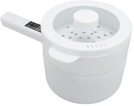 Elektrischer Mini-Kochtopf mit 600 W und Dampftopf, 1,8 L Fassungsvermögen, Tragbares Design für Camping Im Wohnheim, Büro, Picknick (Genericd4hqfs6259-11)