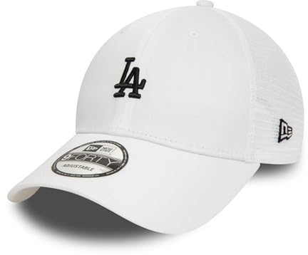 New Era Los Angeles Dodgers MLB Truckercap Baseball Klettverschluss gebogener Schirm Teamlabel LA Logo weiß - One-Size