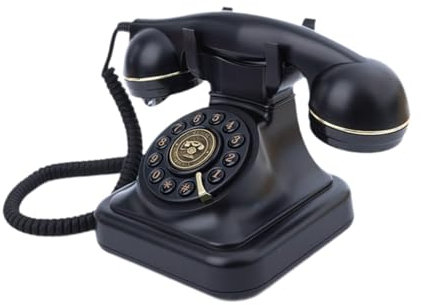 Colcolo Audio Gästebuch, Hochzeitstelefon mit Drehwählscheibe, Telefonrecorder, Telefonaufzeichnung von Audionachrichten, Audio-Gästebuch für Verlobungen, Schwarz