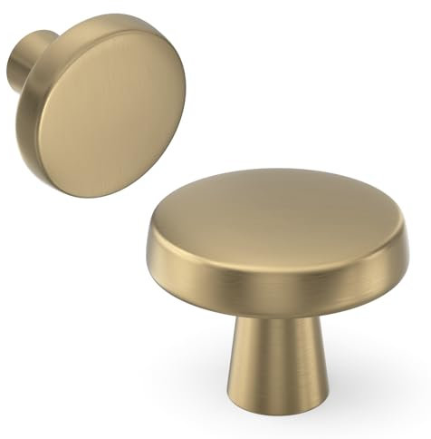 goldenwarm 10 Pack Champagne Bronze Cabinet Knobs Drawer Knobs Single Hole Cabinet Handles, Cupboard Door Knobs Champagne Bronze Kitchen Door Knobs