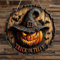 Vintage Halloween Kürbis Türschild & Wandschild aus Holz, Party Schilder, Willkommensschild, Holzschild Wand Deko