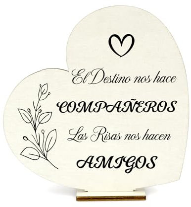 Regalo CompañEra Trabajo Placa de Madera Corazón, Regalo Mujer Navidad Tarjeta Despedida Compañero Trabajo Detalles Compañeros de Trabajo Regalo Amigo Invisible Regalos Cumpleaños Regalo Personalizado