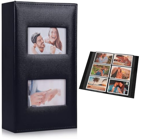 Fotoalbum 10x15 300 Fotos, Leinen Fotoalbum, Einsteckalben mit Frontfenster, Photo Album Einsteckalbum für Baby Valentinstag Geburtstagsgeschenk
