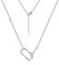ALEXCRAFT Silber 925 Halskette für Damen, Doppel Runde mit Diamant Anhänger Charm Anhänger Verstellbarer Halskette Diamant Schlüsselbeinkette Zarte Schmuck Geschenk für Hochzeitsfeiern