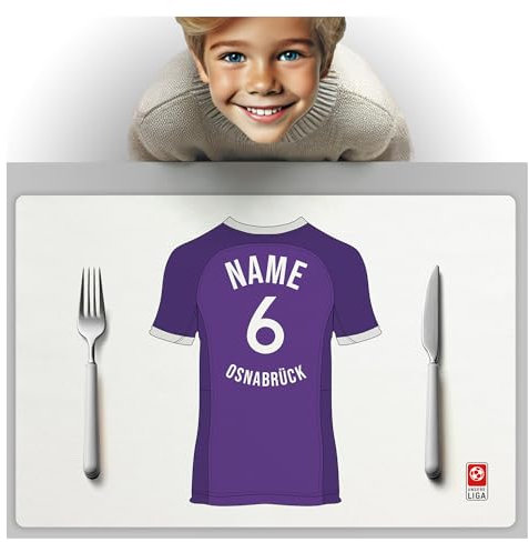 OSNABRÜCK Fanartikel Tischset PERSONALISIERTES Geschenk, passend für OSNABRÜCK Fans, Geschenk Jungen, Fussball Männergeschenke AUE Trikot Geburtstag Weihnachten Platz-Set TS24DEDE