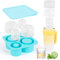 Molde Hielo Para Stanley Cup,Hacer 4 Cubitos De Hielo Cilíndricos Grandes, Con Tapa, Sin Bpa, Para 20-40 Onzas Stanley, Para Hielo Con Tapa, Cócteles Fríos, Whisky, Bebidas, Café, Té (Azul)