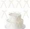 30Pcs White Bows Cake Toppers, White Bows Cake Decorations, Bows Decorations for Birthday Wedding Anniversary Baby Shower Cake Decorations,Beige Bows for Gift Wrapping, Christmas Tree Decor Supplies