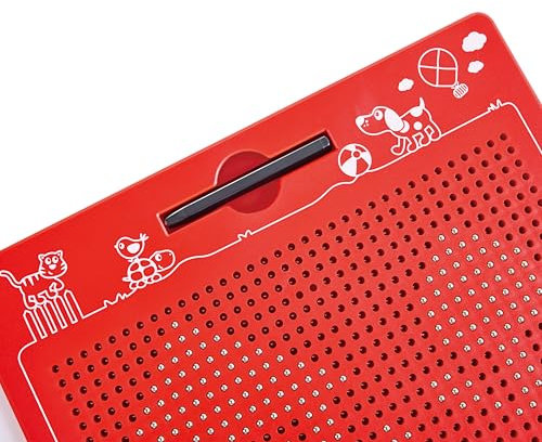 Hape Magnetische Zeichentafel, zum Mitnehmen, rot, groß 280 x 255 x 12 mm, ab 3 Jahre