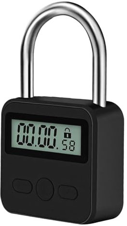 Lucchetto timer in metallo, 99 ore, display LCD, ricaricabile tramite USB, per cucina, armadi, telefoni, snack e console di gioco