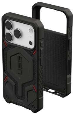 Urban Armor Gear Monarch Pro Case compatibile con Apple iPhone 17 Pro Custodia (Ricarica wireless/carica magnetica, Protezione a 5 strati) nero kevlar