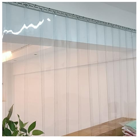 SYFXZZDS Rideau Industriel à lanières, Chambre Froide Rideau Laniere Plastique Portes Rideau de Séparation Entrepôt Entrepôt Garage Portail(75x270cm/29.53x106.3in)