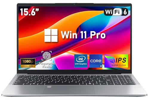 MITUNTUN Computer portatile da gioco 2025 da 15,6 pollici, processore i9-11900H (fino a 4,9 Ghz), SSD da 16 GB di RAM da 1 TB, grafica UHD, display IPS 1920 x 1080, batteria 5000 mAh, WiFi 6, BT5.2