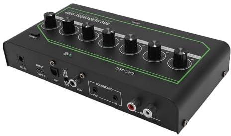 Jectse Digital -an -Analogwandler -Gaming -Kopfhörerverstärker, Drahtlose Getriebe, Individuelles Tuning für Computer, Mobiltelefon mit Bass Höhensteuerung (EU-Stecker)