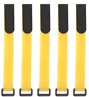 AJUNJIIL DUUTI 5 Stück 19 cm Lenkerband Nylon Klettband Befestigungsband Klebeband (Gelb)