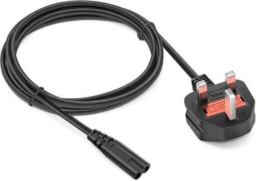 Figure 8 Power Cord 3M UK Power Cable, 2 Pin (IEC320C13 to BS 1363) Kettle Lead/Power Cord C7 Universal UK Plug Power Lead Compatible with PS5/PS4/PS3 (1.5M)