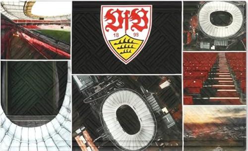 VfB Stuttgart Fußmatte – Offizielle Fan Schmutzfangmatte mit Logo – rutschfeste Türmatte für Innenbereich & Eingangsbereich – Fußball Fanartikel Geschenk