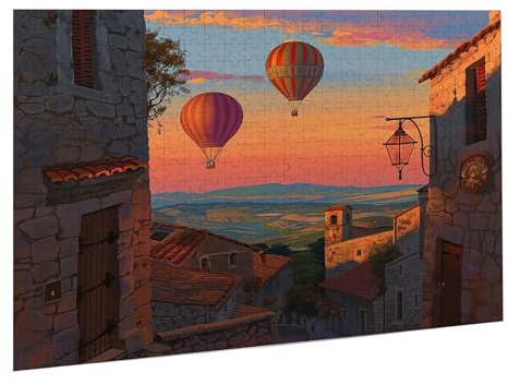 Jigsaw Puzzles for Adults 6000 Piece Hot Air Balloon Jigsaw Puzzle - Colourful, Challenging Game & Brainteasing Adult Jigsaws, The Whole 3D Jigsaw Gifts for Women, Men Beautiful Decoration City K0F786