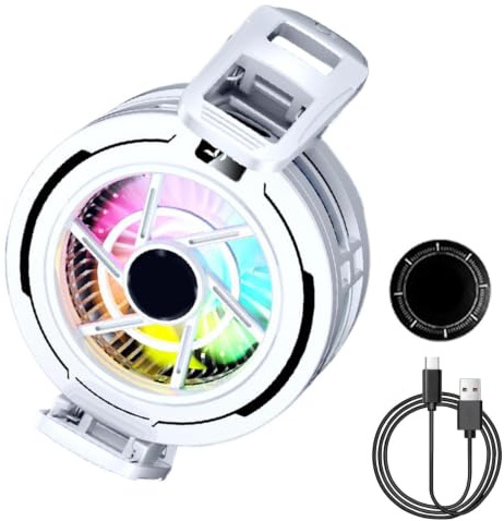 Magnetic Phone Cooler - Tablet Cooling With RGB Light | Virtually Phone Cooler Fan For Women Men Gamers Live Streamers Content Creators Tech Lovers Home Office Apartment Travel Daily Commute