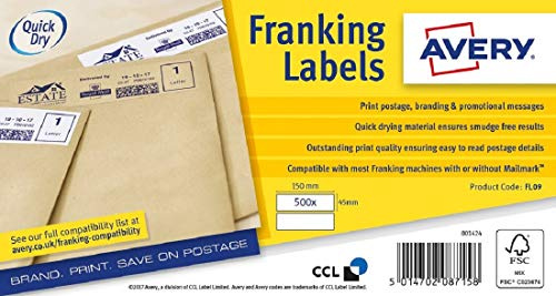 Avery FL09 150 x 45 mm Franking Label (Pack of 1000)