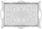 Alisveristime Vassoio ottomano in zama turca con motivi tradizionali, ideale per caffè e tè, vassoio per sei persone (36,8 x 25 cm) (argento)