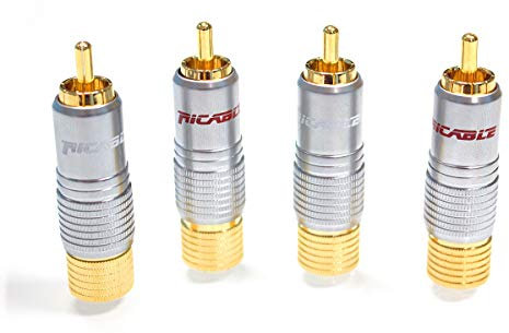 Ricable Custom RNH - Kit 4 Pz. Connettori RCA Hi-Fi a Saldare per cavo 10 mm max