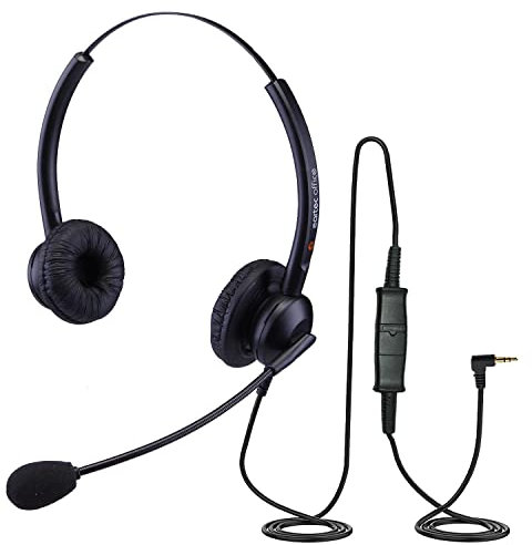 Double Ear Headset for Panasonic KX-NT546, KX-NT551, KX-NT553, KX-NT556 & KX-NT560 IP Phone + FREE 2.5ml Jack Lead - QD011