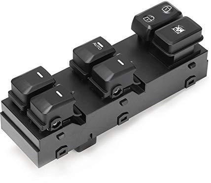 Nikou Botón del interruptor del elevalunas eléctrico delantero izquierdo compatible con Kia Sportage 2011-2016 93570-3W450