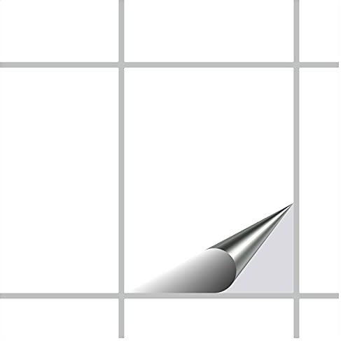 FoLIESEN Fliesenaufkleber - PVC-frei - 15x20 cm für Bad, Küche, Badezimmer - Fliesen-Folie selbstklebend - 20 Klebefliesenn, .:Weiß matt