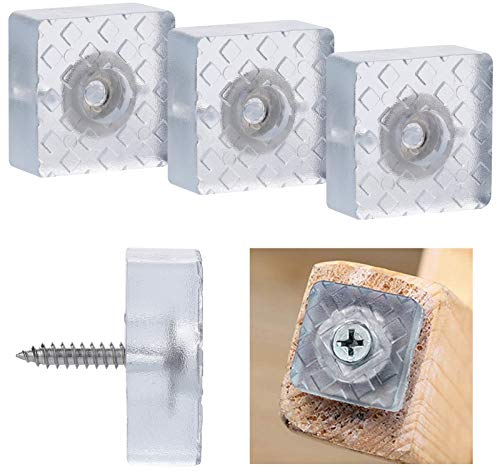 20pcs Piedini morbidi in gomma per gambe di mobili, quadrato Tappetini per Mobili in Gomma Antiscivolo,proteggono il pavimento, per tasselli quadrati in legno
