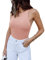 REORIA Body da donna elegante sexy senza maniche con scollo all'americana e girocollo rosa M