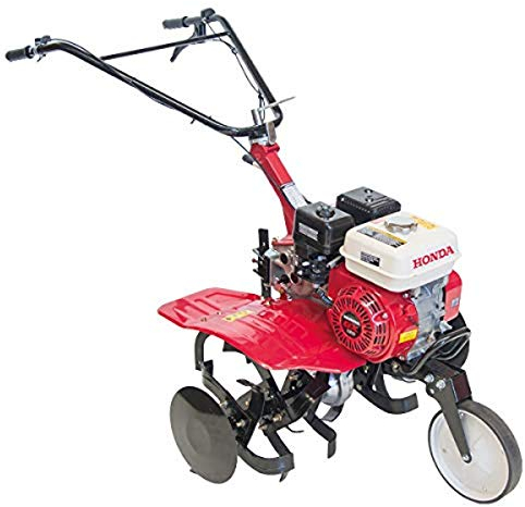 Bricoferr BF500H Motobineuse mécanique avec Moteur Honda GX160 2 + 1 Vitesses avec Roues Grandes 400 x 8, Lames et grattoir Inclus, Noir et Rouge