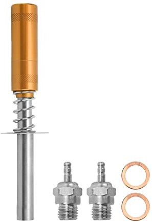Dilwe RC Auto Glühkerzenzünder,Glühkerzenzünder RC Motorstarter mit N3 Glühkerze, für RC Ölbetriebenen Auto/Schiff Und Methanol Motor(Gold)