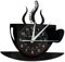 Smotly Vinyl Wanduhr Kaffee Zeit Design - Restaurant Dekoration Geschenk