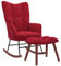 vidaXL Schaukelstuhl mit Hocker, Sessel Schwingstuhl mit Armlehne, Schaukelsessel Relaxstuhl Wohnzimmer, Relaxsessel Schwingsessel, Weinrot Samt