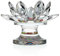 BTSKY Bougeoir – Fleur de lotus en cristal 4,5, verre argenté, excellente décoration d'intérieur, design de lotus, harmonie et optimisme, merveilleux cadeau