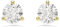 Swarovski Clous d'oreilles Solitaire, Taille ronde, Blanches, Placage de ton or