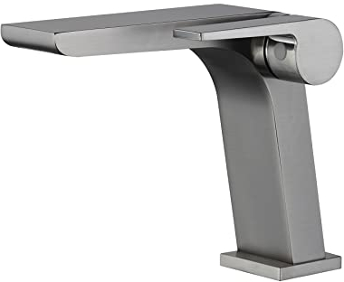 SJQKA Wasserfall Wasserhahn Bad,Wasserhahn Bad Aus Erstklassigem Messing,wasserfall Einhandmischer Für Bad Badezimmer Waschbecken (grau)
