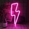 BringLuck2U Flash LED Lightning Bolt Néon Panneau Lumineux avec Piles ou USB pour Décoration Murale - Noël, Chambre à Coucher, Bar, Fête - Rose