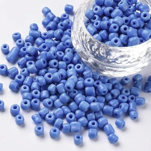 Handicraft Emporium Glass Seed Beads | Round | 4mm | Cornflower Blue | 50g