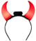 Boland 01071 - LED-Tiara Teufelshörner, Haarreif mit LED-Licht und Hörnern, inkl. Batterien, Teufel, Kopfbedeckung, Accessoire, Halloween, Karneval, Mottoparty, Rot-schwarz