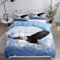 KATATI Bettwäsche 135x200 Adler, 3D Adler Bettwäsche-Sets Winter Weich Kuschelige Mikrofaser Bettwaren 1 x Bettbezug mit 2 x Kissenbezug 80x80 cm mit Reißveschluss